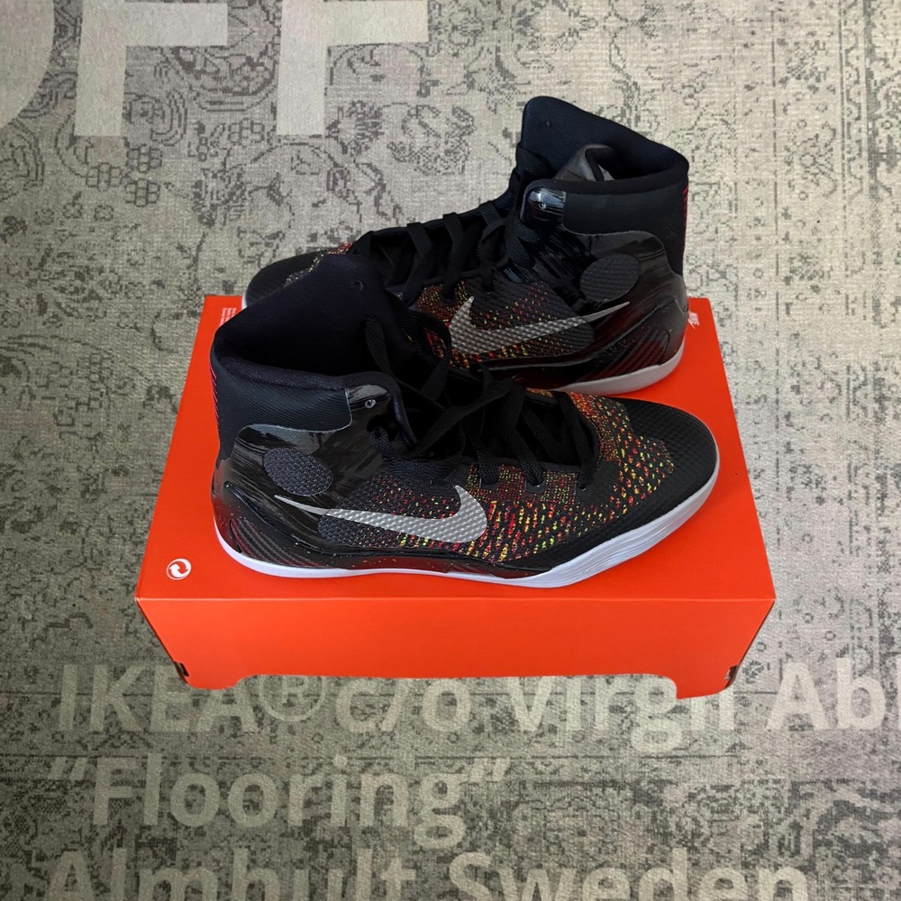 Nike Kobe IX Elite GS Basketball Shoes Black Silver Multi HJ9446-001 Size 6.5Y